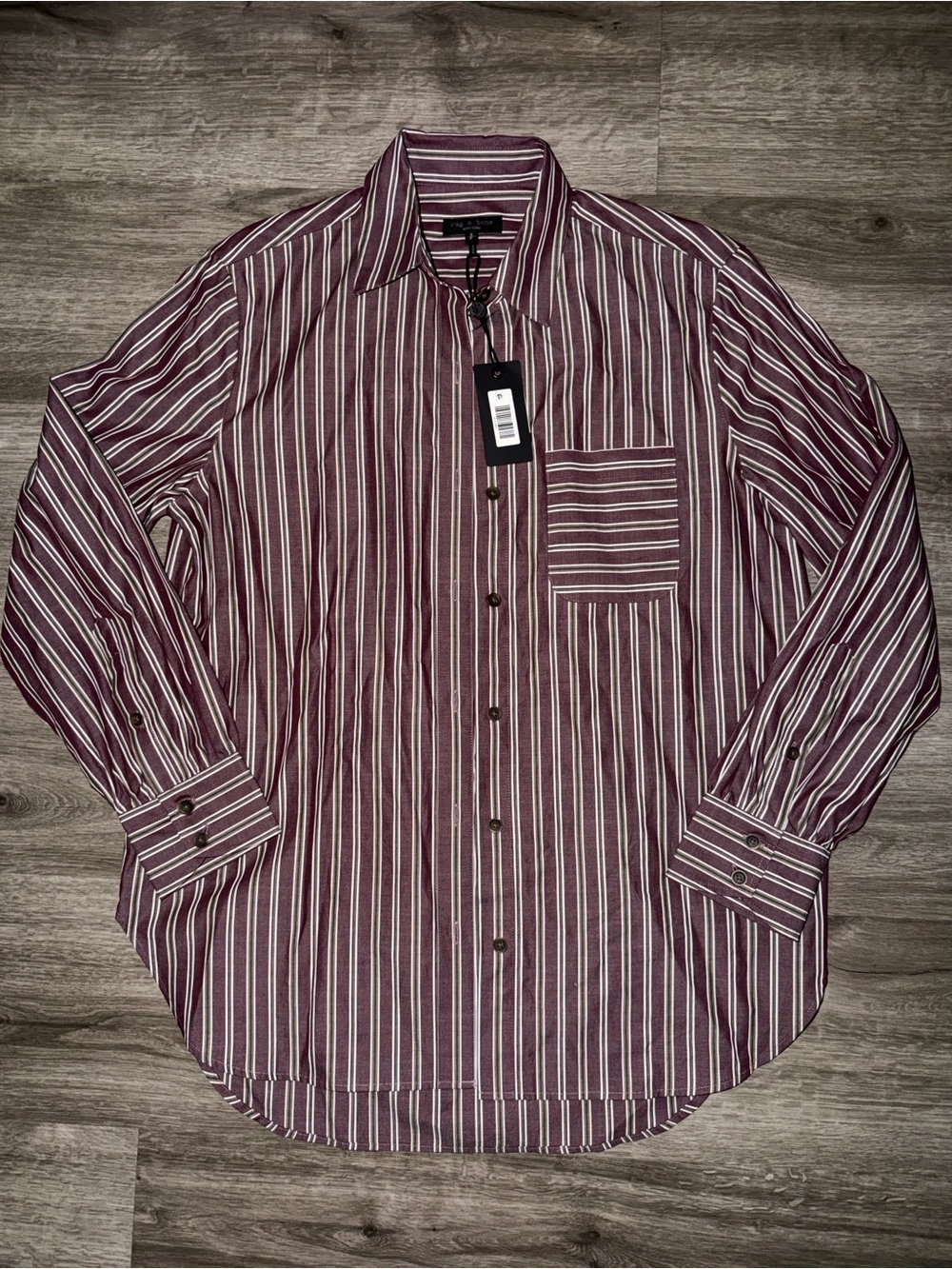 Rag & bone max oversized stripe button up shirt
